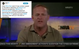 Is the NRA calling for violence in response to alleged censorship?
